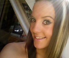 Brunette dildo fucks pussy and shoots it on camera