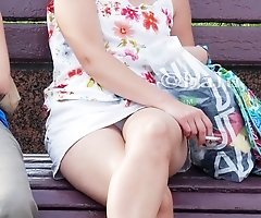 Nasty girlfriends show their upskirts