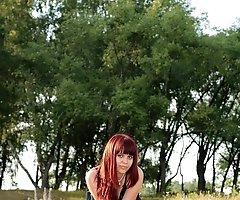 Hot bend over of nude lingerie gal