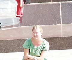 Upskirt girls enjoy a day in a park