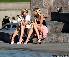 Upskirt voyeur pictures made by pro hunters in public