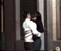 Steamy fuck on the porch filmed by a neighbor