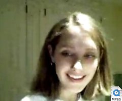 Dishy teen squeezing her small sticking tits