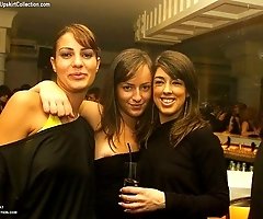 Girls' downblouse is seen as they entertain