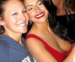 Drunk chippies bare off their beautiful breasts