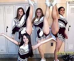Hot cheerleader upskirt view from pretty students
