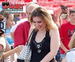 Real sexy public upskirt of a skinny girl