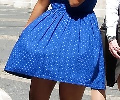 Awesome masturbation up the skirt