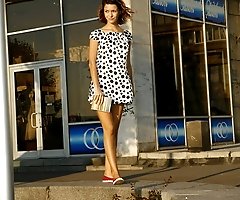 Polka dot teen up-skirt