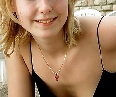 Girl was talked into showing downblouse nipples